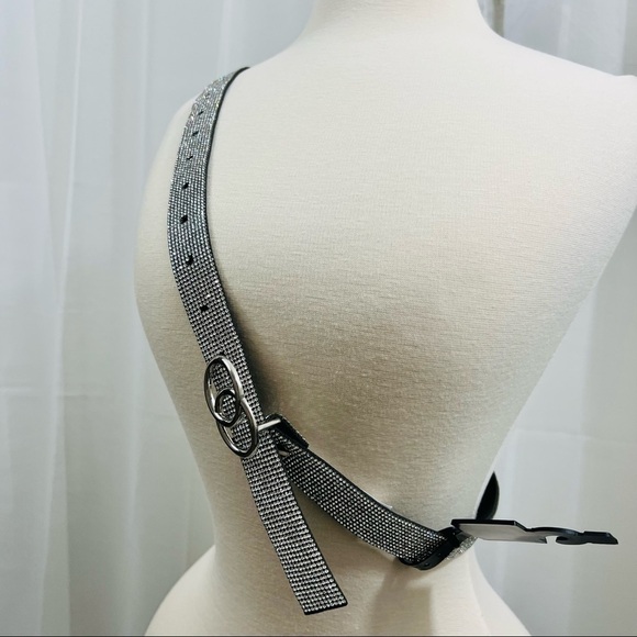 NEW Rhinestone Black Leather Belt with Adjustable length main image 10